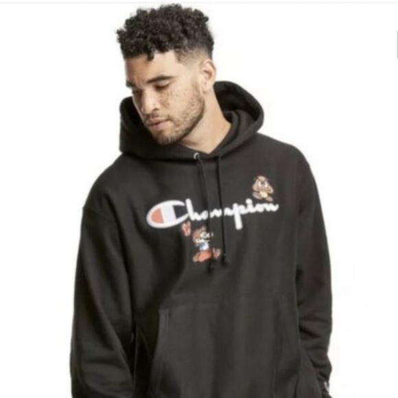 Champion x Super Mario Bros Black Reverse Weave Hoodie - Picture 10 of 10